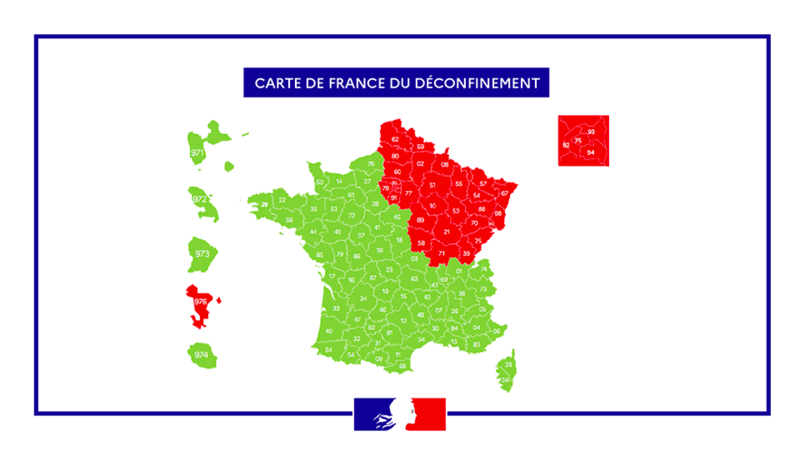 France divided into red and green zones for lifting lockdown