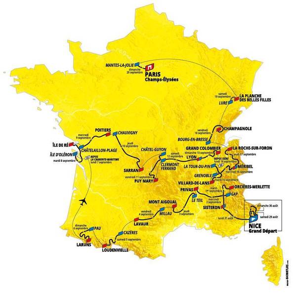 Tours de France 2020 parcours