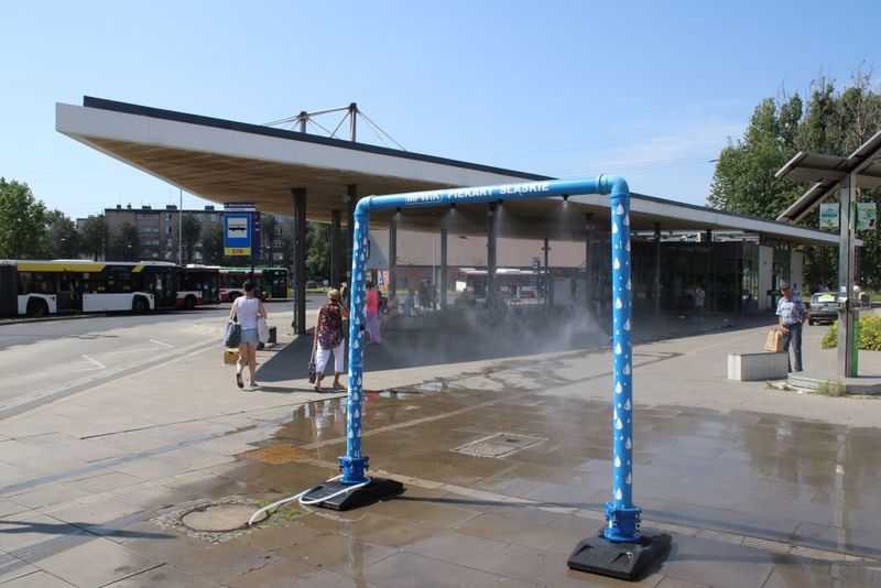 a water curtain in Polish Piekary Śląskie