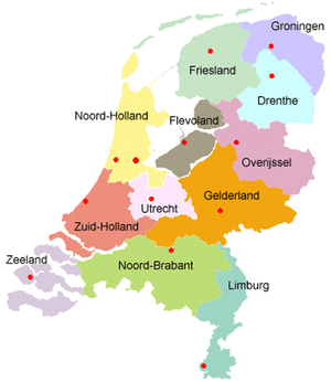 Provinces of the netherlands map