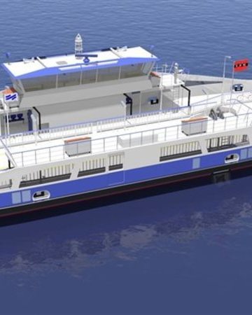 Impression of the new electric north sea canal ferry  c job naval architects 