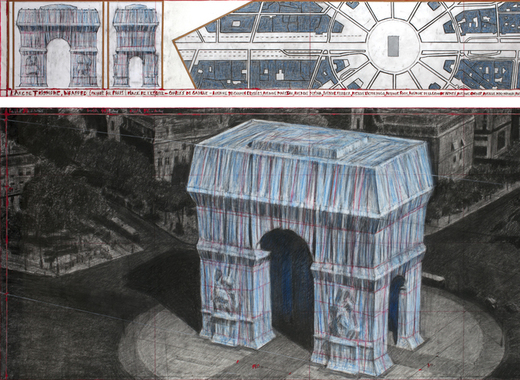 Medium l arc de triomphe wrapped l arc de triomphe wrapped project for paris place de l etoile charles de gaulle