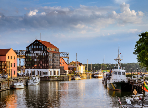 Medium quite summer evening in the port city klaipeda