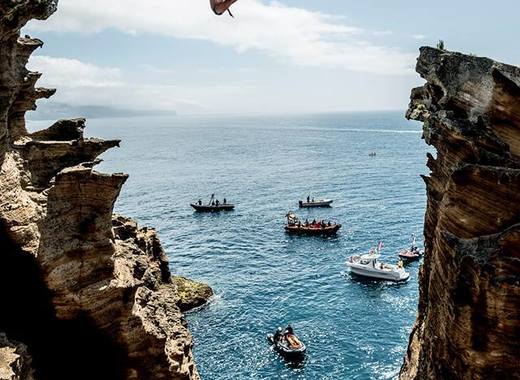 Medium red bull cliff diving..