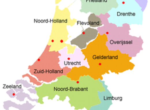 Medium provinces of the netherlands map