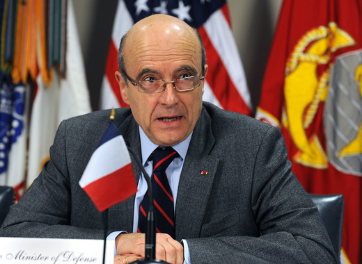 Medium defense.gov news photo 110208 d 9880w 170 french minister of defense alain juppe responds to a reporter s question during a joint media availability in the pentagon with secretary of