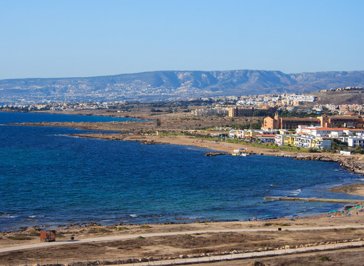 Medium coastal town landscape in cyprus