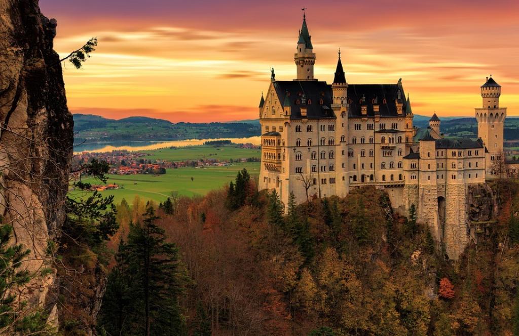 Neuschwanstein castle in Germany is the inspiration for the Disney castle