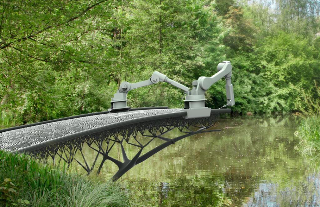 first 3D-printed steel bridge in Amsterdam