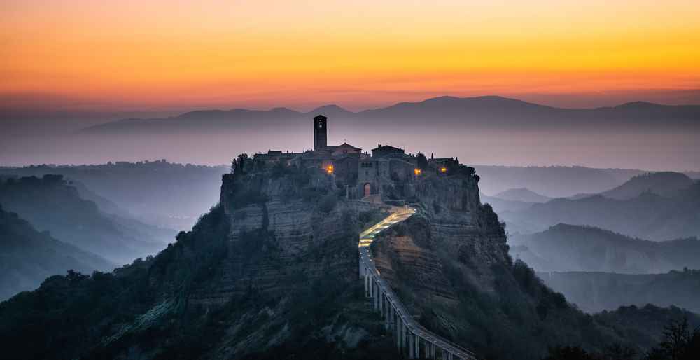 bagnoreggio at dusk