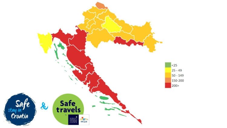 Croatian epidemiological map