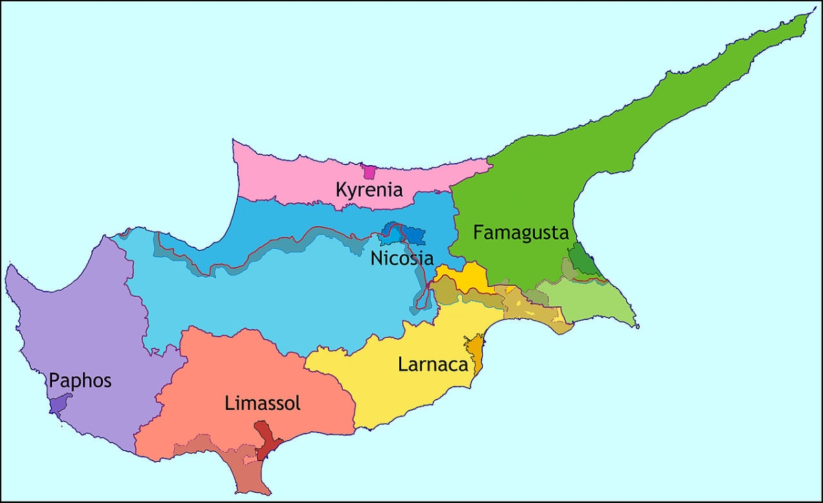 Map of Cyprus districts