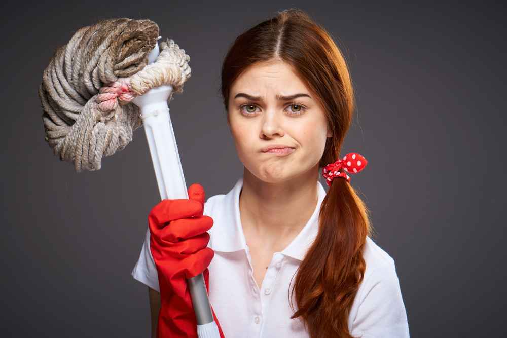 girl with mop