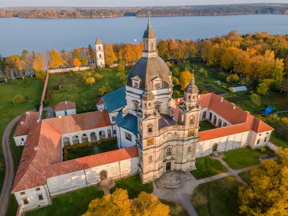 Pazaislis monastery in fall
