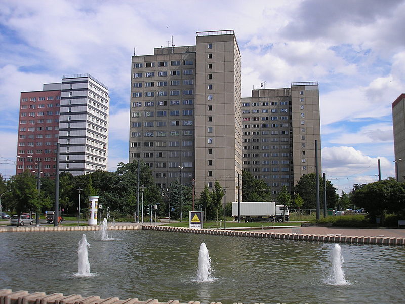 The GDR-era skyline of the Rieth 
