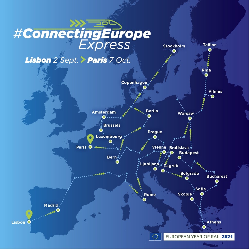 Connecting Europe Express map